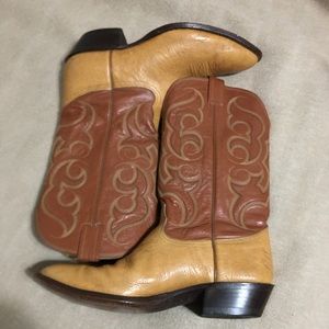 Nocona Boots Leather Two Tone Brown Size 12